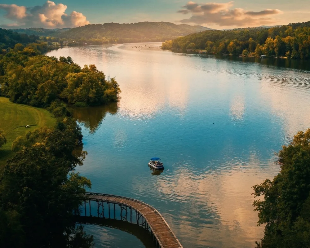 Watts Bar Lake and boat docks at Tennessee National